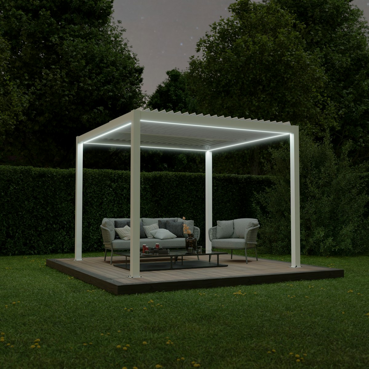 Ximax Lamellendach Pergola Shade freistehend 3x3 m Inkl. Farbbeleuchtung Weiß Manuell Ximax Lamellendach Pergola Shade freistehend 3x3 m Inkl. Farbbeleuchtung Weiß Manuell von Ximax