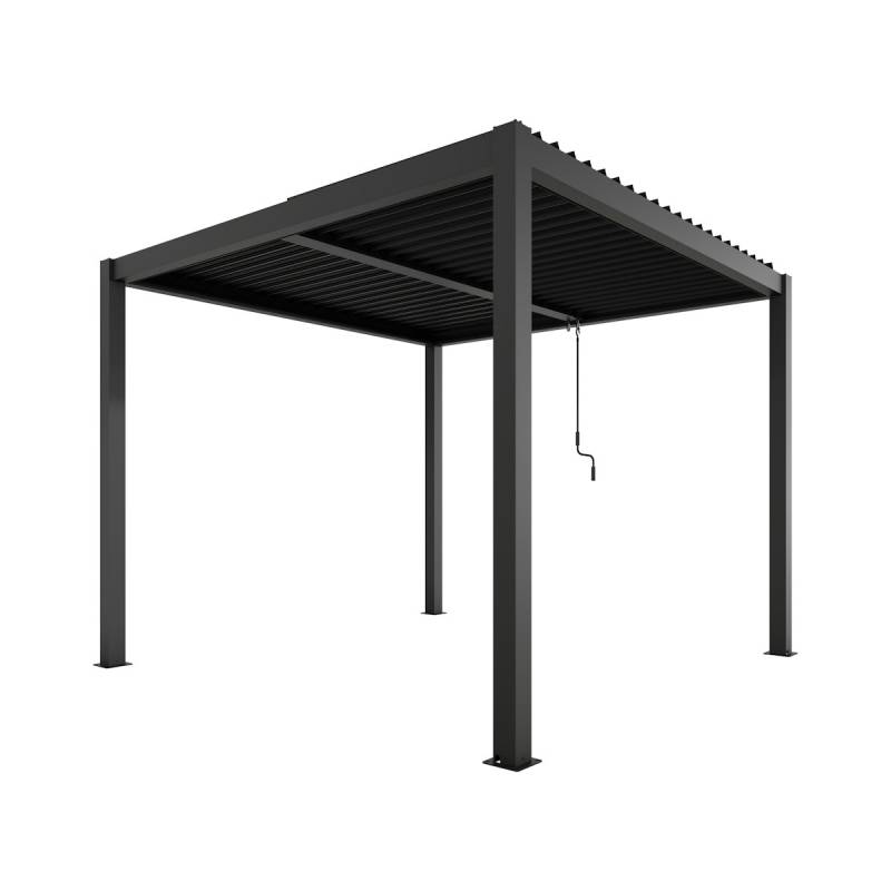Ximax Lamellendach Pergola Shade freistehend 3x3 m ohne Farbbeleuchtung Dunkelgrau Manuell von Ximax