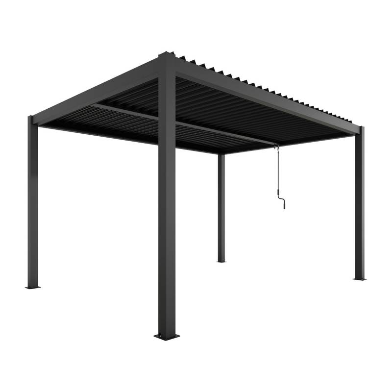 Ximax Lamellendach Pergola Shade freistehend 3x4 m ohne Farbbeleuchtung Dunkelgrau Manuell von Ximax