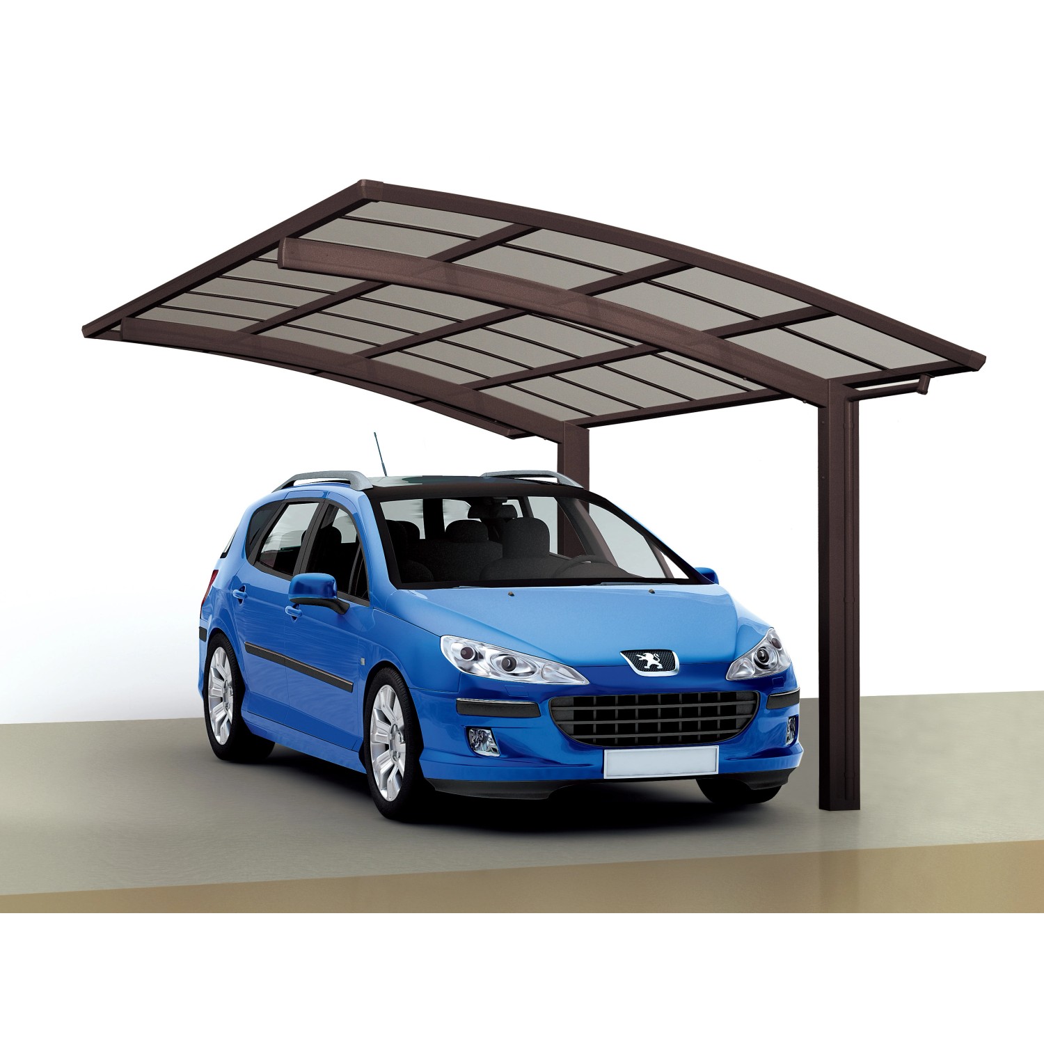 Ximax Runddach-Einzelcarport Portoforte-60 Mattbraun 270,4 cm x 495,4 cm von Ximax