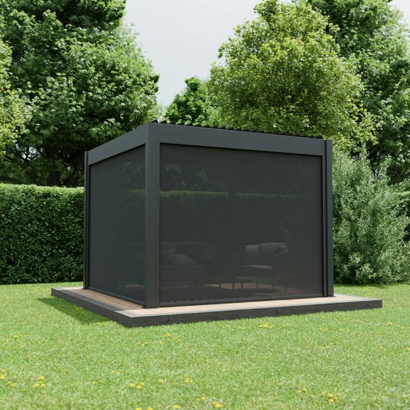 Ximax Seitenmarkise für Lamellendach Pergola Shade 300 cm dunkelgrau / dunkelgrau Elektrisch von Ximax
