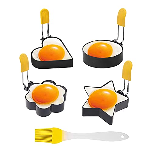 4 Stück Spiegeleiform Ei Ring Egg Ring Eierringe Omelettform Edelstahl für Pfannkuchen Pancake Form und Omeletts von Xin zhe dian