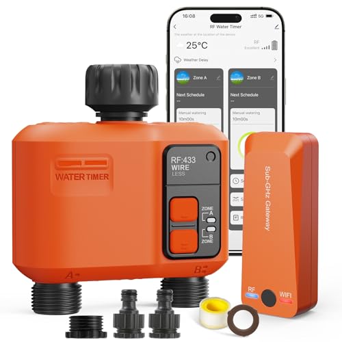 XinFuture Smart WLAN Bewässerungscomputer 2 Ausgänge mit 300 Meter RF,WiFi Super-Abdeckung,Bewässerungssystem Garten mit Regenverzögerung, App & Sprachsteuerung,Wasser Zeitschaltuhr Automatischem XinFuture Smart WLAN Bewässerungscomputer 2 Ausgänge mit 300 Meter RF,WiFi Super-Abdeckung,Bewässerungssystem Garten mit Regenverzögerung, App & Sprachsteuerung,Wasser Zeitschaltuhr Automatischem von XinFuture