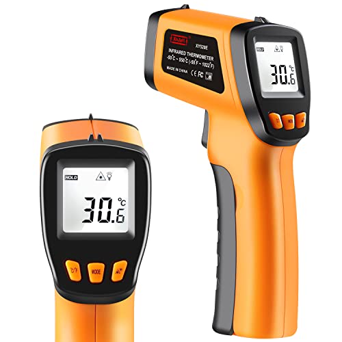 Infrarot Thermometer (-50 °C bis 550 °C), XinJiaYi Laser Temperaturpistole für Pizzaofen, berührungslose Laser Thermometer Pistole für Kochen/BBQ/Grill/HVAC, Oberflächenthermometer, Gelb von XinJiaYi