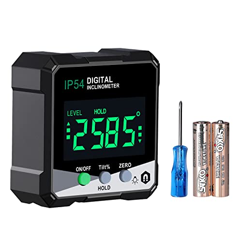 Winkelmesser Digital, Quadranten/LCD Neigungsmesser, Digitaler Winkelmesser Magnetisch mit Kleinen Magneten und Messinummern mit Numerischen Winkeln, Ecklinse mit Schieberegler von XinJiaYi