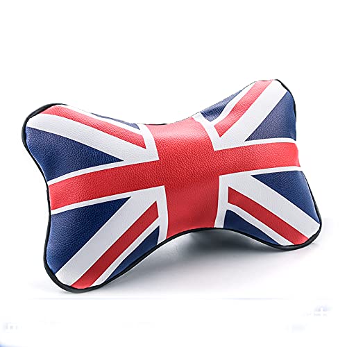 xinyuan Auto KopfstüTze Kissen 1 stück Auto Kissen Nacken Kopfstütze Kompatibel mit BMW Mini Cooper PU Leder Universal Kopfstütze Kissen Pad Auto Styling Zubehör Baumwolle Auto Nackenkissen von xinyuan