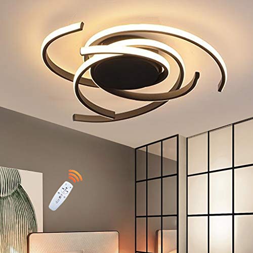 XinZe LED Schlafzimmer-Leuchte Deckenleuchte Dimmbar Energiesparende Deckenlampe Hängelampe Beleuchtung Schlafzimmer Ceiling Light Leuchte Kronleuchter Flur Jugendzimmer Hängelampe,Schwarz,56cm von XinZe