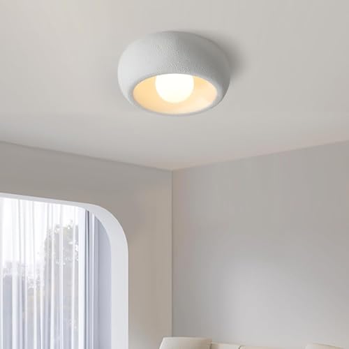 XinZe Moderne Einfache Deckenleuchte Wabi Sabi Japanischer Stil Vogelnest Form Deckenlampe Polyethylen Nachahmung Zement Lampenschirm Beleuchtung Für Schlafzimmer Wohnzimmer Küche Insel Flur(30CM) von XinZe