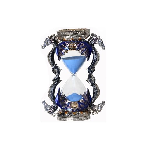 Xinzhirun Retro Metall Drache Sanduhr Timer 15 Minuten Gothic Dekorative Statuen Einzigartige Vintage Klassische Sanduhr Home Decoration Pieces Gift Art Collection Blau (Drachen) Single Six Inch von XinZhiRun