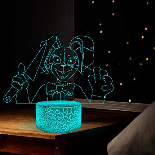 Xinchangda FNAF 3D-Illusionslampe, FNAF-Nachtlicht, Sicherheits-Nachtlicht, 16 Farben, wechselnde Deko-Lampe mit Fernbedienung für Kinder von Xinchangda