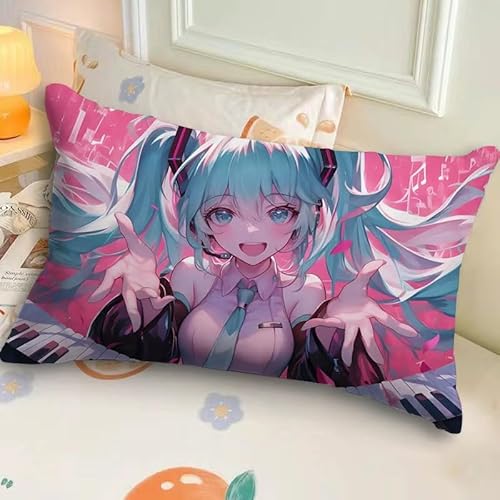 Miku Kissenbezüge, 60 x 40 cm, Miku Anime-Kissenbezug, 3D-Druck, Cartoon-Kissenbezug, dekorative Kissenbezüge für Sofa, Zuhause, Büro Miku Kissenbezüge, 60 x 40 cm, Miku Anime-Kissenbezug, 3D-Druck, Cartoon-Kissenbezug, dekorative Kissenbezüge für Sofa, Zuhause, Büro von Xinchangda