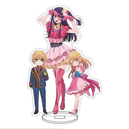 Xinchangda 16 cm Oshi No Ko Anime Charakter Acryl Ständer Hoshino Ai/Hoshino Akuamarin/Hoshino Rubi/Arima Kana Acryl Desktop Ständer mit doppelseitigem Design Schreibtisch Display Ständer von Xinchangda