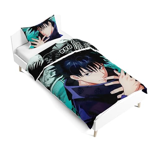 Xinchangda Anime Geto Suguru Bettwäsche-Set Gojo Satoru Kid Einzelbett-Set 3D doppelseitig bedruckt Fushigura Megumi Cartoon Bettbezug und Kissenbezug Set von Xinchangda