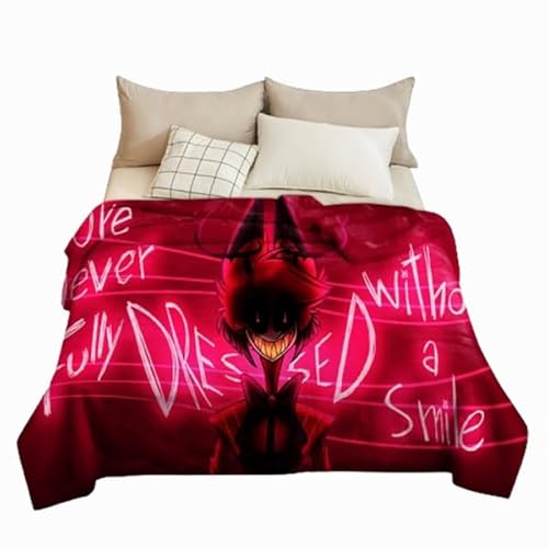 Xinchangda Anime Hazbin Hoteldecke, Charlie Morningstar/Vaggie/Alastor/Engel, Staubdecken, 3D-Druck, superweiches Mikrofleece, niedliche Flanelldecke von Xinchangda