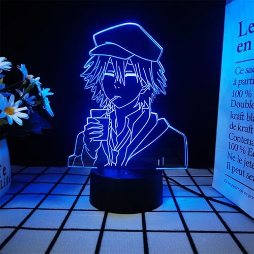 Xinchangda Bungo Stray Dogs Lampe, Anime Charakter Ranpo Edogawa 3D Illusion Lampe Nachtlicht Touch Nachtlicht Weihnachten Geburtstag Kreatives Geschenk Schlaf Licht für Kinder von Xinchangda