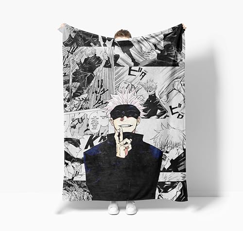 Xinchangda Gojo Satoru Decke Super Soft Micro Fleece Anime Itadori Yuuji/Fushigura Megumi/Okkotsu Yuta Decken Cute Flannel Blanket for Bedding Sofa von Xinchangda