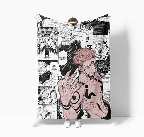 Xinchangda Gojo Satoru Decke Super Soft Micro Fleece Anime Itadori Yuuji/Fushigura Megumi/Okkotsu Yuta Decken Cute Flannel Blanket for Bedding Sofa von Xinchangda