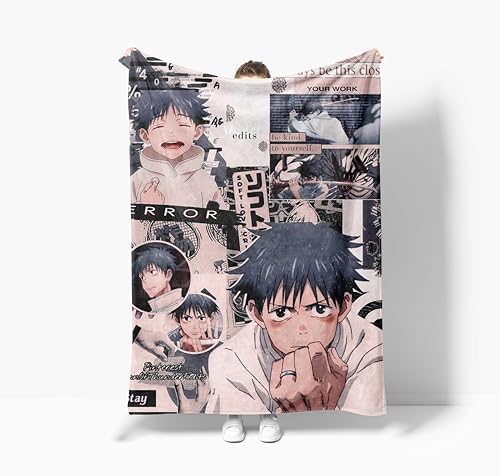 Xinchangda Gojo Satoru Decke Super Soft Micro Fleece Anime Itadori Yuuji/Fushigura Megumi/Okkotsu Yuta Decken Cute Flannel Blanket for Bedding Sofa von Xinchangda