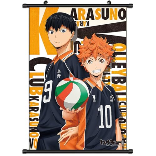 Xinchangda Haikyuu Schriftrollen-Poster, Banner, Anime, Hinata, Shoyo, Tobio, Kageyama, Tsukishima, Kei, Poster, zum Aufhängen, Wandbild, Heimdekoration, 60 x 40 cm von Xinchangda