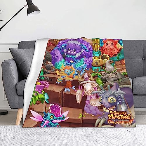 Xinchangda My Singing Monsters Spiel Cartoon Decke 3D Druck Super Weiche Micro Fleece Furcorn Decken Nette Flanell Decke Für Bettwäsche Sofa von Xinchangda