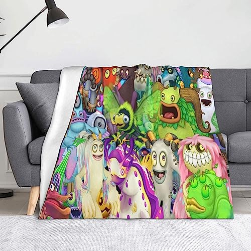 Xinchangda My Singing Monsters Spiel Cartoon Decke 3D Druck Super Weiche Micro Fleece Furcorn Decken Nette Flanell Decke Für Bettwäsche Sofa von Xinchangda