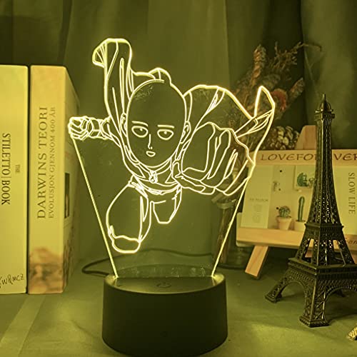Xinchangda One Punch Man Lampe, Anime Saitama/Genos 3D Illusion Lampe Nachtlicht Touch Nachtlicht Weihnachten Geburtstag Kreatives Geschenk Spielzeug für Kinder von Xinchangda