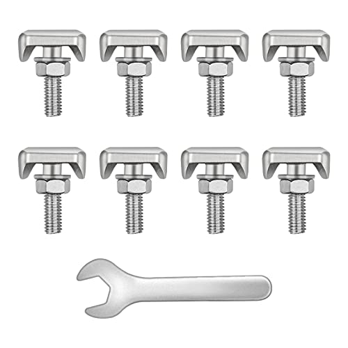 8stk Batteriekabel T-Bolzen 304 Edelstahl M6 Autobatterie Polklemme Schraubenspanner mit Sechskantmutter und Unterlegscheibe für Auto Marine Boot Ersatzbatterieschalterteile (mit Schraubenschlüssel) von CiShow