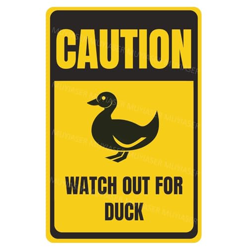 Vorsicht Watchfor Duck Plaque You Have Been Vintage Warnung Metall Blechschilder für Zaun Tor Hof Zoo Haus Außenwand Dekor 8x12 Zoll von XingFox