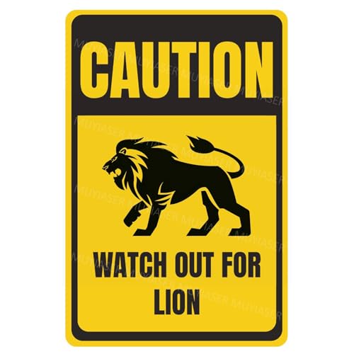 Vorsicht Watchfor Lion Plaque You Have Been Vintage Warnung Metall Blechschilder für Zaun Tor Hof Zoo Haus Außenwand Dekor 8x12 Zoll Vorsicht Watchfor Lion Plaque You Have Been Vintage Warnung Metall Blechschilder für Zaun Tor Hof Zoo Haus Außenwand Dekor 8x12 Zoll von XingFox