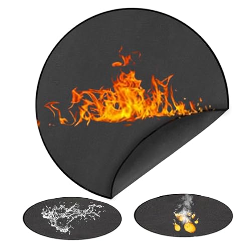 Rund Brandschutzmatte, 91cm Grillmatte Bodenschutz, Feuerfeste Unterlage BBQ Außenbereich Hitzeschutzmatte, 3 Schicht Wasserdicht Faltbare groß Feuerschalenmatte Grillmatte für Gras, Boden, Solo Stove von XingFuDM