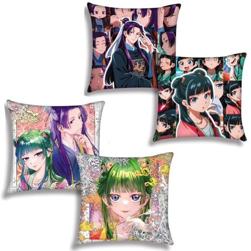 Xingbiyou 2er-Set Kissenbezug 45x45 cm, Anime The Apothecary Diaries Maomao Motiv, unterschiedliche Drucke auf beiden Seiten von Xingbiyou