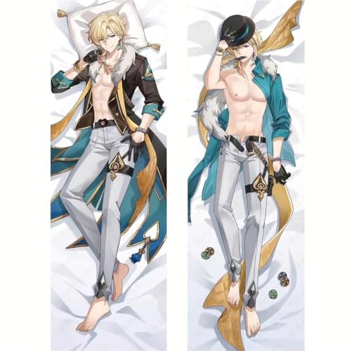 Xingbiyou Seitenschläfer Kissenbezug,Honkai: Star Rail Aventurine Cosplay Atmungsaktiver Kissenbezug Pfirsichhaut Velour mit Reißverschluss (50x160cm, B) von Xingbiyou