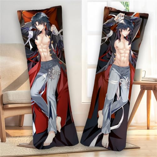 Xingbiyou Seitenschläfer Kissenbezug,Honkai: Star Rail Blade Cosplay Atmungsaktiver Kissenbezug Pfirsichhaut Velour mit Reißverschluss (A, 50X150CM) von Xingbiyou