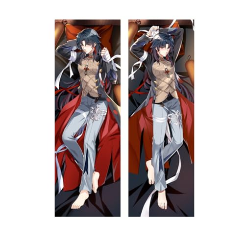 Xingbiyou Seitenschläfer Kissenbezug,Honkai: Star Rail Blade Cosplay Atmungsaktiver Kissenbezug Pfirsichhaut Velour mit Reißverschluss (B, 50X150CM) von Xingbiyou