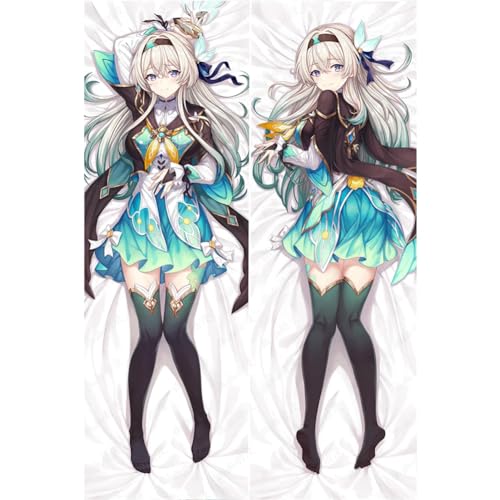 Xingbiyou Seitenschläfer Kissenbezug,Honkai: Star Rail Firefly Cosplay Atmungsaktiver Kissenbezug Pfirsichhaut Velour mit Reißverschluss (50x160cm) von Xingbiyou