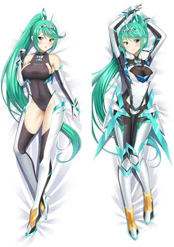 Xingbiyou Seitenschläfer Kissenbezug,Xenoblade Pyra Mythra Cosplay Atmungsaktiver Kissenbezug Pfirsichhaut Velour mit Reißverschluss (50x160cm, F) von Xingbiyou