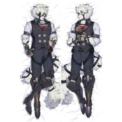 Xingbiyou Seitenschläfer Kissenbezug,Zenless Zone Zero Von Lycaon Cosplay Atmungsaktiver Kissenbezug Pfirsichhaut Velour mit Reißverschluss (A, 50x150cm) von Xingbiyou