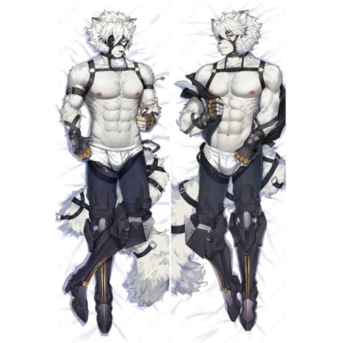 Xingbiyou Seitenschläfer Kissenbezug,Zenless Zone Zero Von Lycaon Cosplay Atmungsaktiver Kissenbezug Pfirsichhaut Velour mit Reißverschluss (B, 50x150cm) von Xingbiyou