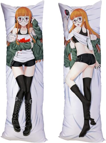 Xingbiyou Seitenschläfer Kissenbezug 150x50cm, Persona 5 Futaba Sakura Cosplay Atmungsaktiver Kissenbezug Pfirsichhaut Velour mit Reißverschluss (A) von Xingbiyou