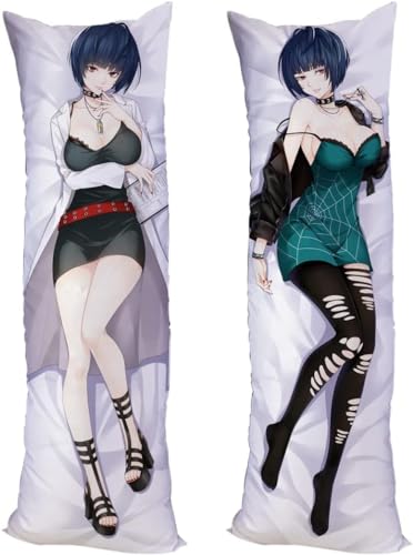 Xingbiyou Seitenschläfer Kissenbezug 150x50cm, Persona 5 Tae Takemi Cosplay Atmungsaktiver Kissenbezug Pfirsichhaut Velour mit Reißverschluss (E) von Xingbiyou