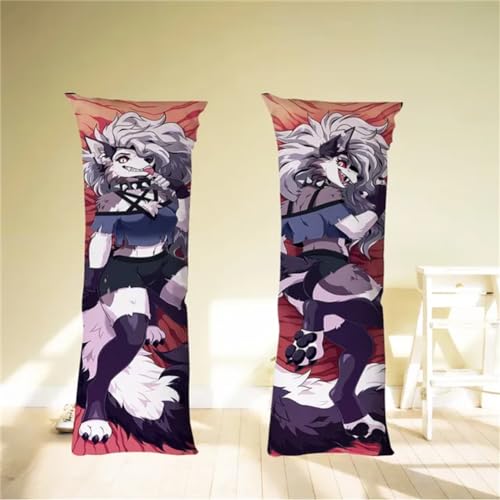 Xingbiyou Seitenschläfer Kissenbezug 50X150CM,Helluva boss Loona Cosplay Atmungsaktiver Kissenbezug Pfirsichhaut Velour mit Reißverschluss (E) von Xingbiyou
