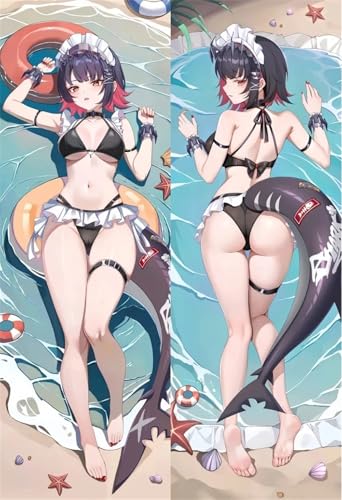 Xingbiyou Seitenschläfer Kissenbezug 50X150CM,Zenless Zone Zero Ellen Joe Cosplay Atmungsaktiver Kissenbezug Pfirsichhaut Velour mit Reißverschluss (C) von Xingbiyou