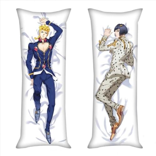 Xingbiyou Seitenschläfer Kissenbezug JoJo's Bizarre Adventure Cosplay Atmungsaktiver Kissenbezug Pfirsichhaut Velour mit Reißverschluss (C, 50X160cm) von Xingbiyou