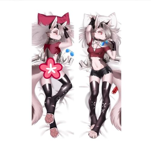Xingbiyou Seitenschläfer Kissenbezug Loona Helluva Boss Cosplay Atmungsaktiver Kissenbezug Pfirsichhaut Velour mit Reißverschluss (50X150CM) von Xingbiyou