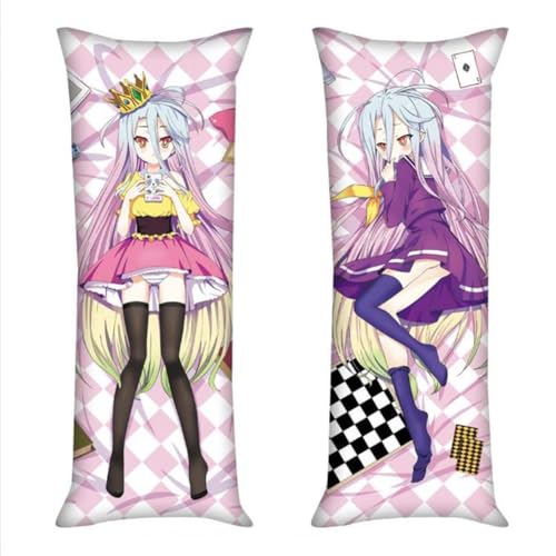 Xingbiyou Seitenschläfer Kissenbezug NO Game NO Life Cosplay Atmungsaktiver Kissenbezug Pfirsichhaut Velour mit Reißverschluss (B, 50X160cm) von Xingbiyou