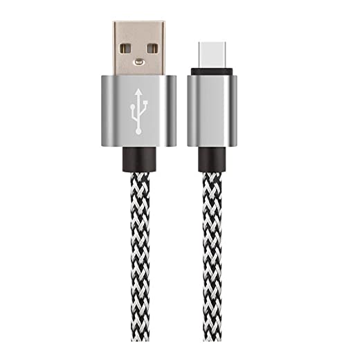 1M 2M 3M Typ-C USB-C Schnell Ladekabel, USB A zu USB C 2A Ladekabel für Huawei Samsung Galaxy S20/S21/S10/S9 (Länge 1m, Silber) von Xingdianfu
