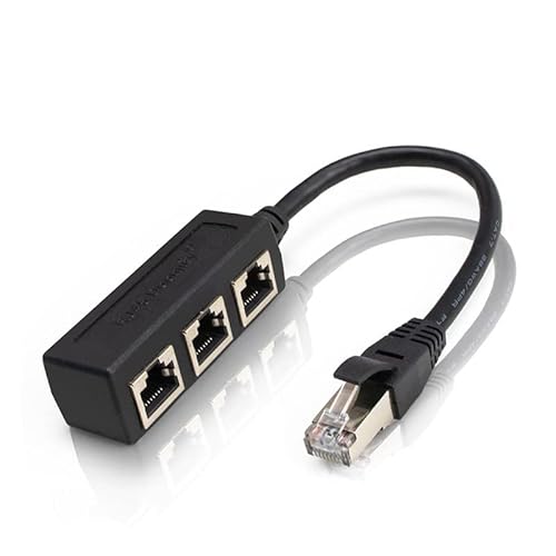 RJ45 Ethernet 1 to 3 Netzwerksplitter, RJ45 Netzwerk-Splitter Lan für Ethernet-Netzwerkadapter, männlich-weiblich, auf 3 Buchsen, LAN-Adapterkabel von Xingdianfu