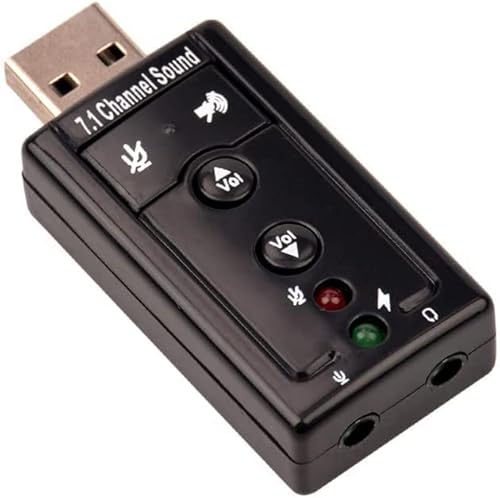USB 2.0 Virtual 7.1 Channel Stereo Audio Adapter Externe Soundkarte mit 3,5 mm Audio und Mikrofon, interner Verstärker und Lautstärkeregler, Computer Zubehör USB 2.0 Virtual 7.1 Channel Stereo Audio Adapter Externe Soundkarte mit 3,5 mm Audio und Mikrofon, interner Verstärker und Lautstärkeregler, Computer Zubehör von Xingdianfu