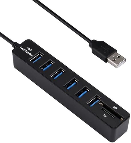 USB-Hub, universeller Daten-Hub mit 6 Anschlüssen, USB 2.0, USB-2.0-Splitter mit Kabel für Notebook/Laptop/PC/MacBook USB-Hub, universeller Daten-Hub mit 6 Anschlüssen, USB 2.0, USB-2.0-Splitter mit Kabel für Notebook/Laptop/PC/MacBook von Xingdianfu