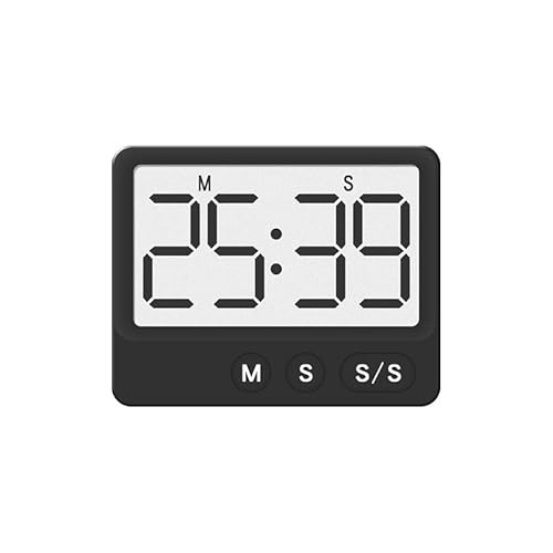 Xingdianfu Digitaler Timer Eieruhr digital Küchentimer, Stoppuhr, Countdown Countup bis 99.59 & LCD Display kurzzeitmesser für Lernen,Küchen, Büros, Sport (Schwarz) von Xingdianfu